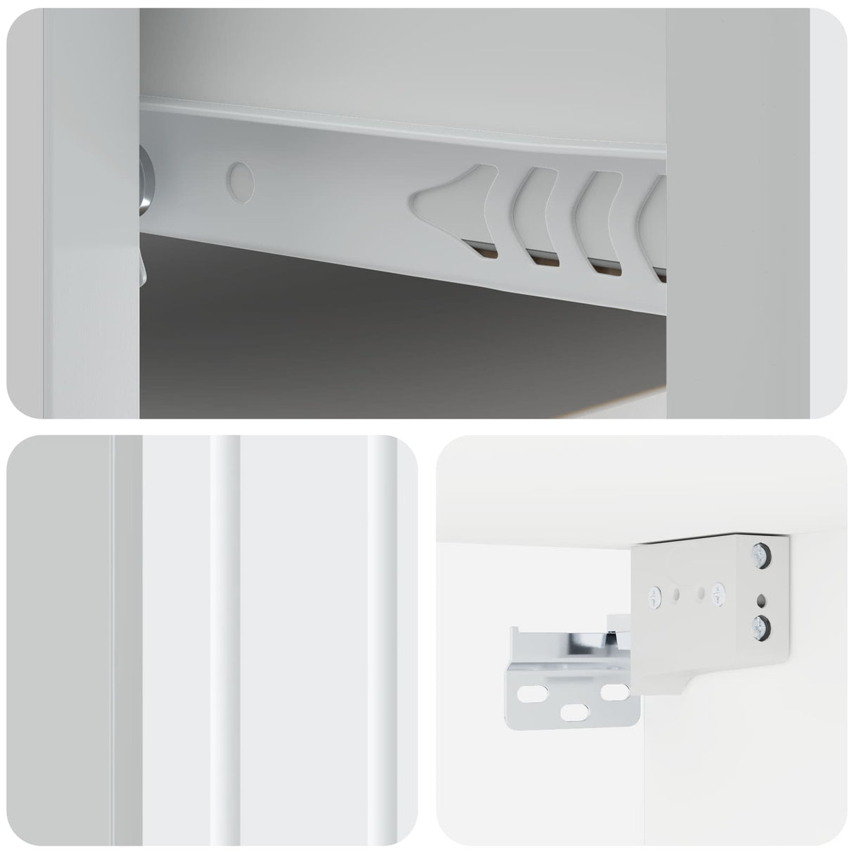 vidaXL Muurbevestigde Nachttafel met lade 2 pcs Wit 33 x 34,5 x 24 cm