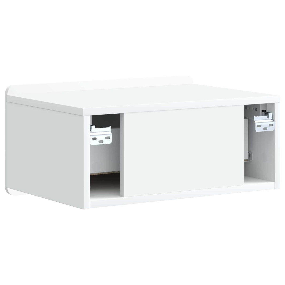 vidaXL Muurbevestigde Nachttafel met lade 2 pcs Wit 49 x 34,5 x 24 cm
