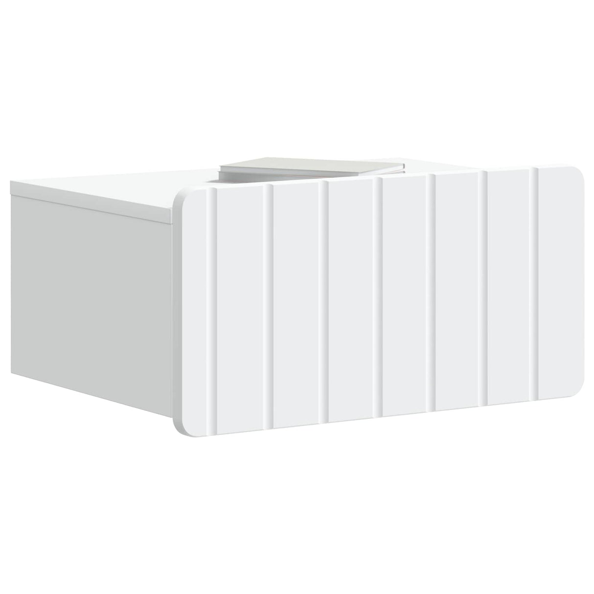 vidaXL Muurbevestigde Nachttafel met lade 2 pcs Wit 49 x 34,5 x 24 cm