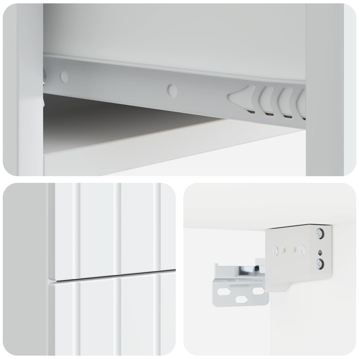 vidaXL Wall-Mounted Nightstand with Drawer 2 pcs White 33 x 34.5 x 43 cm