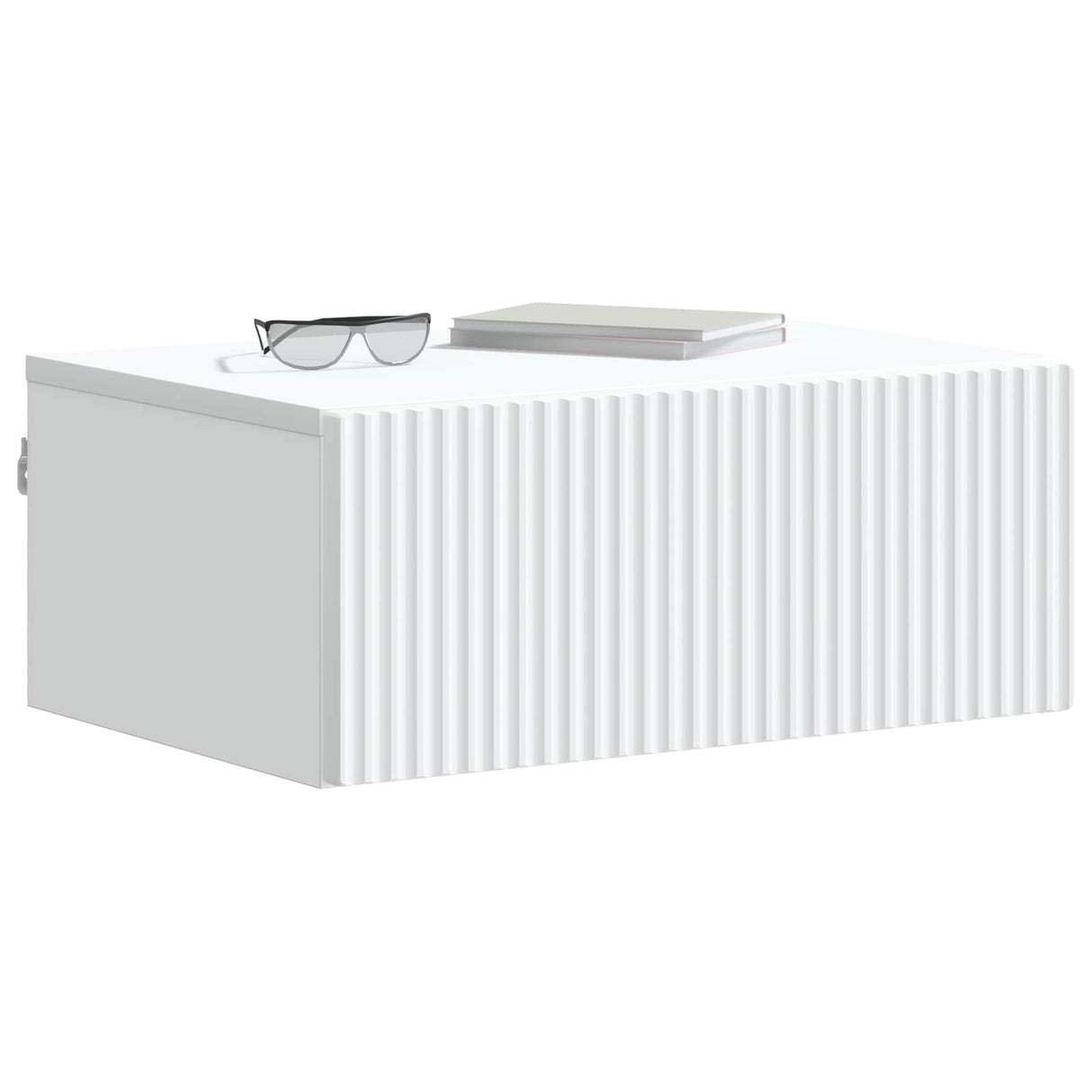 vidaXL Muurbevestigde Nachttafel met lade 2 pcs Wit 49 x 34,5 x 20 cm