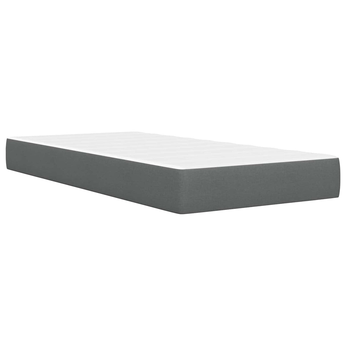 vidaXL Cadre de lit avec matelas et tête de lit Gris foncé 90 x 190 cm Tissu