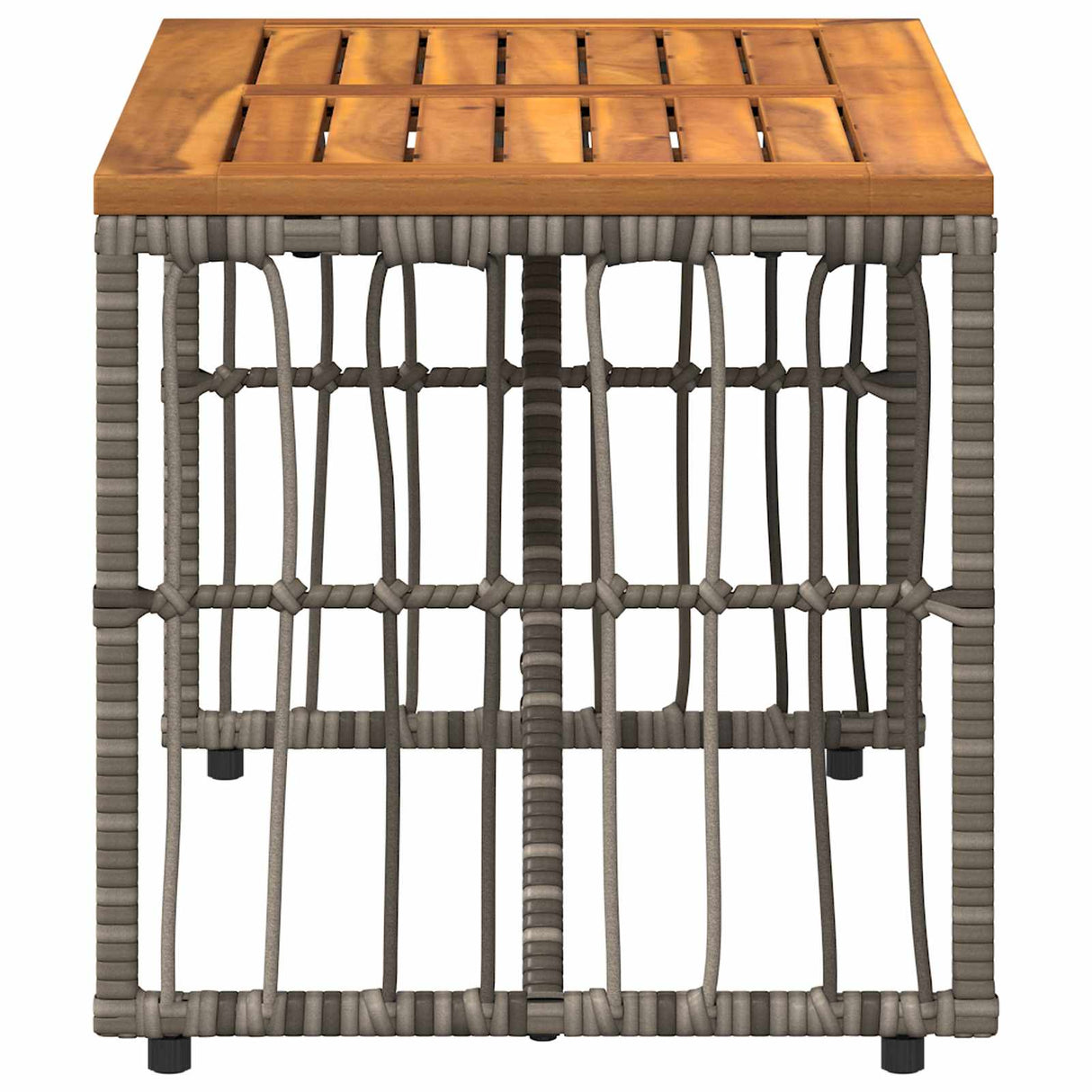 vidaXL Garden Table Black 80 x 40 x 40 cm Steel and Poly Rattan