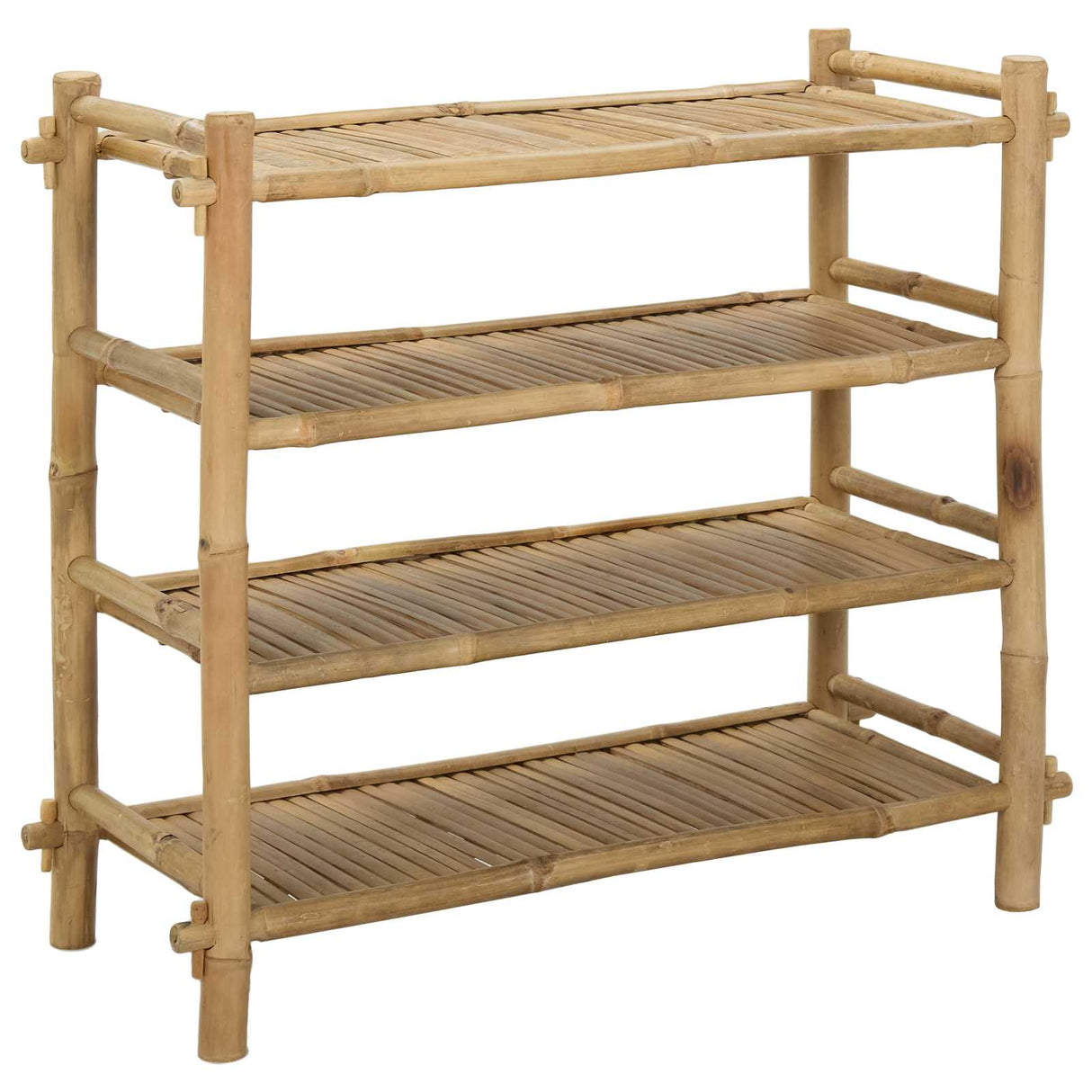 vidaXL Schoenrek met plank Naturel 4-niveaus Bamboe