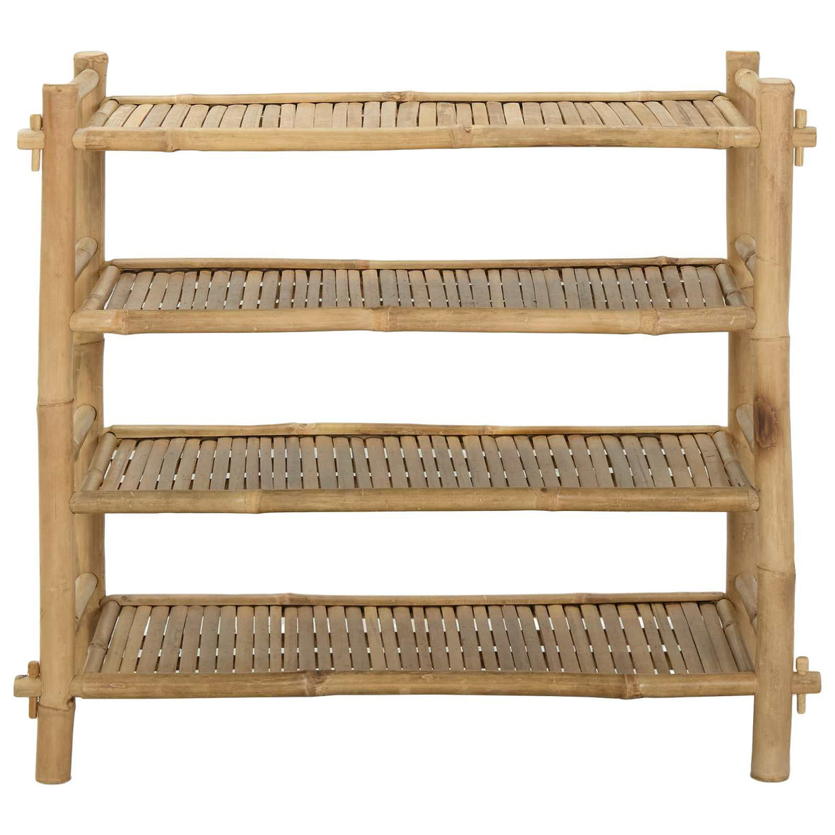 vidaXL Schoenrek met plank Naturel 4-niveaus Bamboe