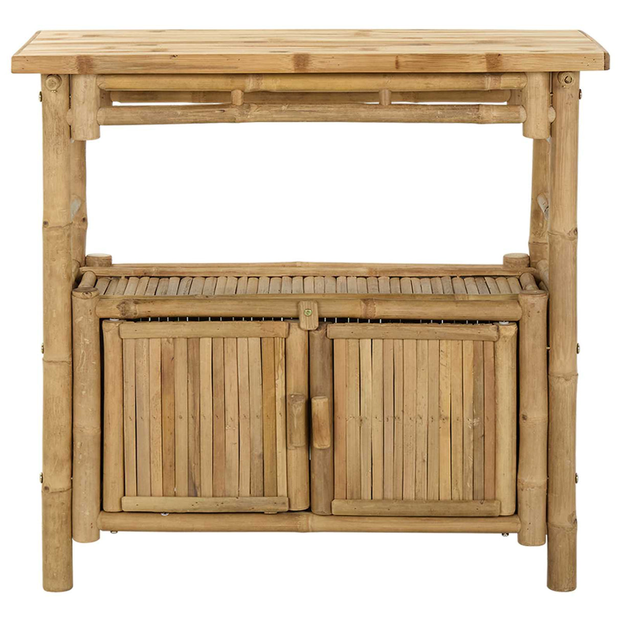 vidaXL Wandtafel met plank met opslag Naturel 80 x 35 x 75 cm Bamboe