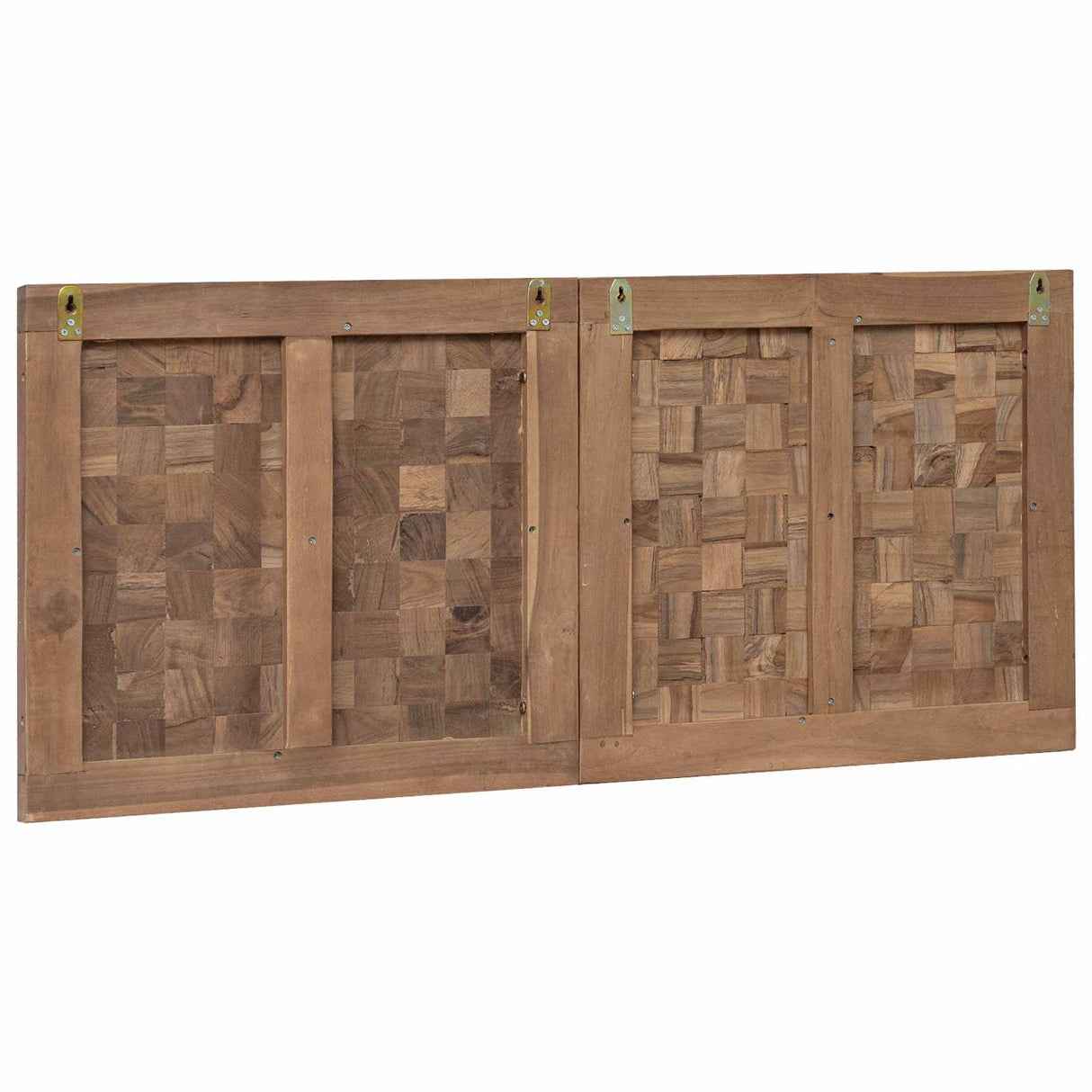 vidaXL Hoofdbord Wandgemonteerd Naturel 120 cm Massief Teakhout