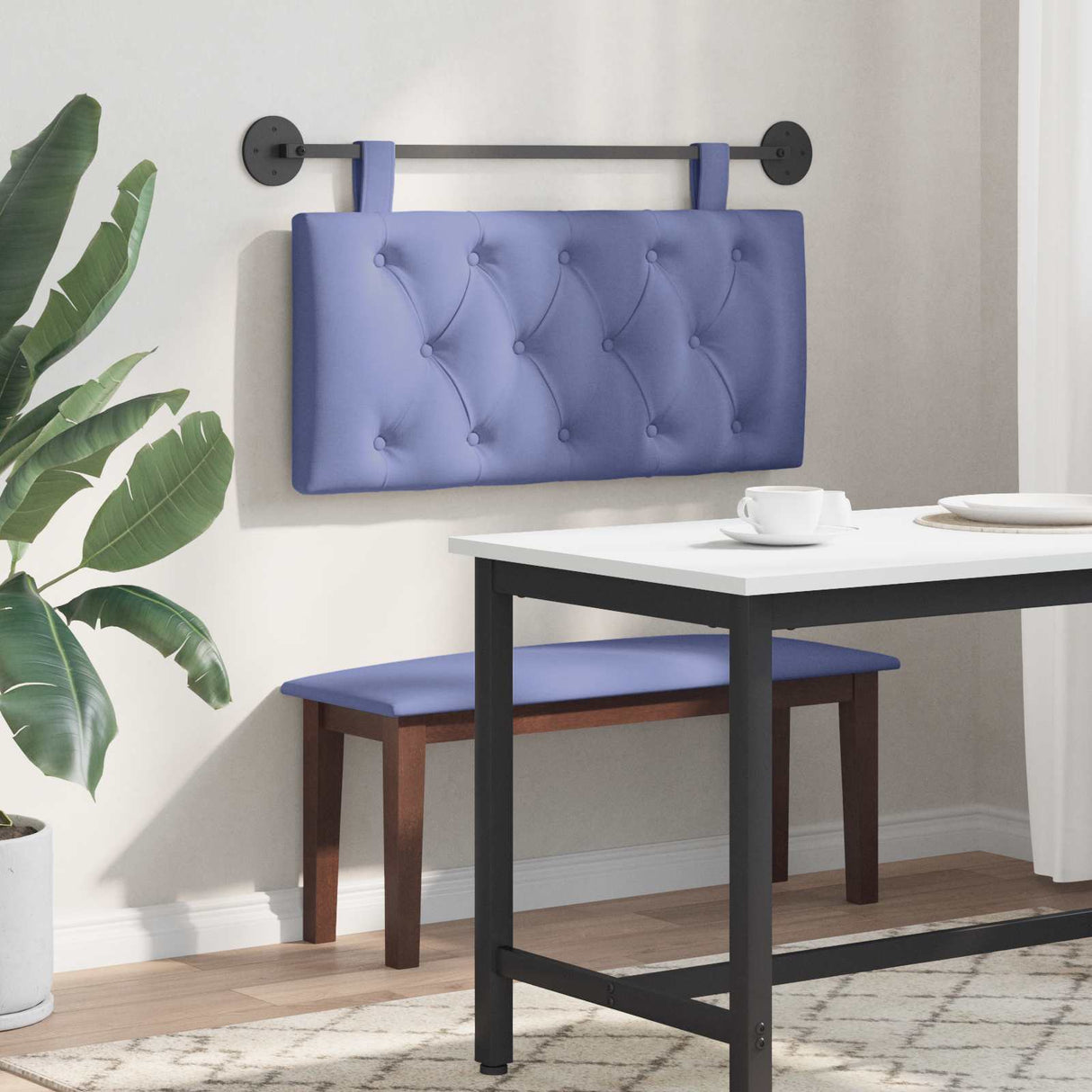 vidaXL Tête de lit suspendue Jean bleu 90 x 55 x 7 cm Tissu