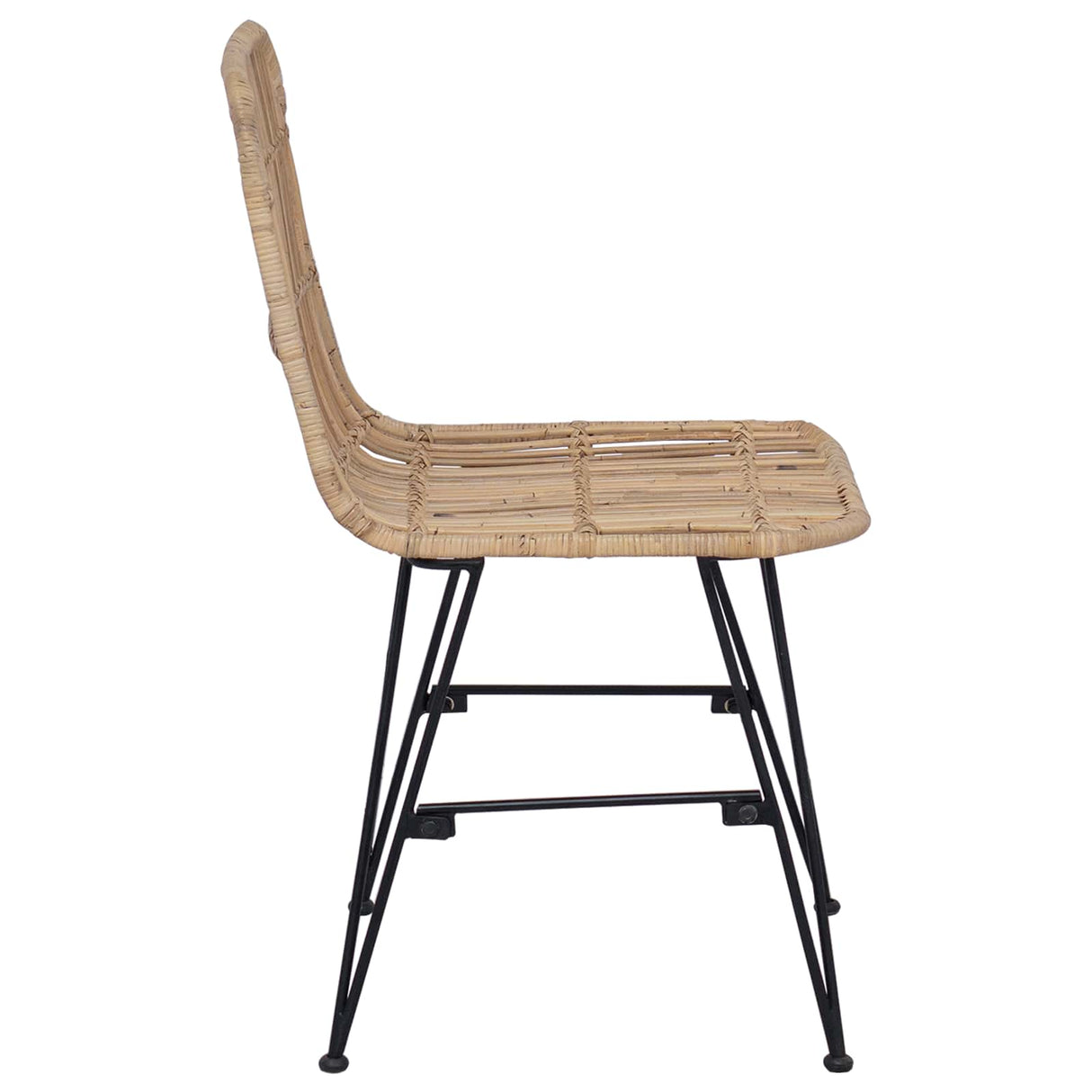 vidaXL Eetstoel 2 pcs Naturel 41 x 55 x 85 cm Riet en Staal