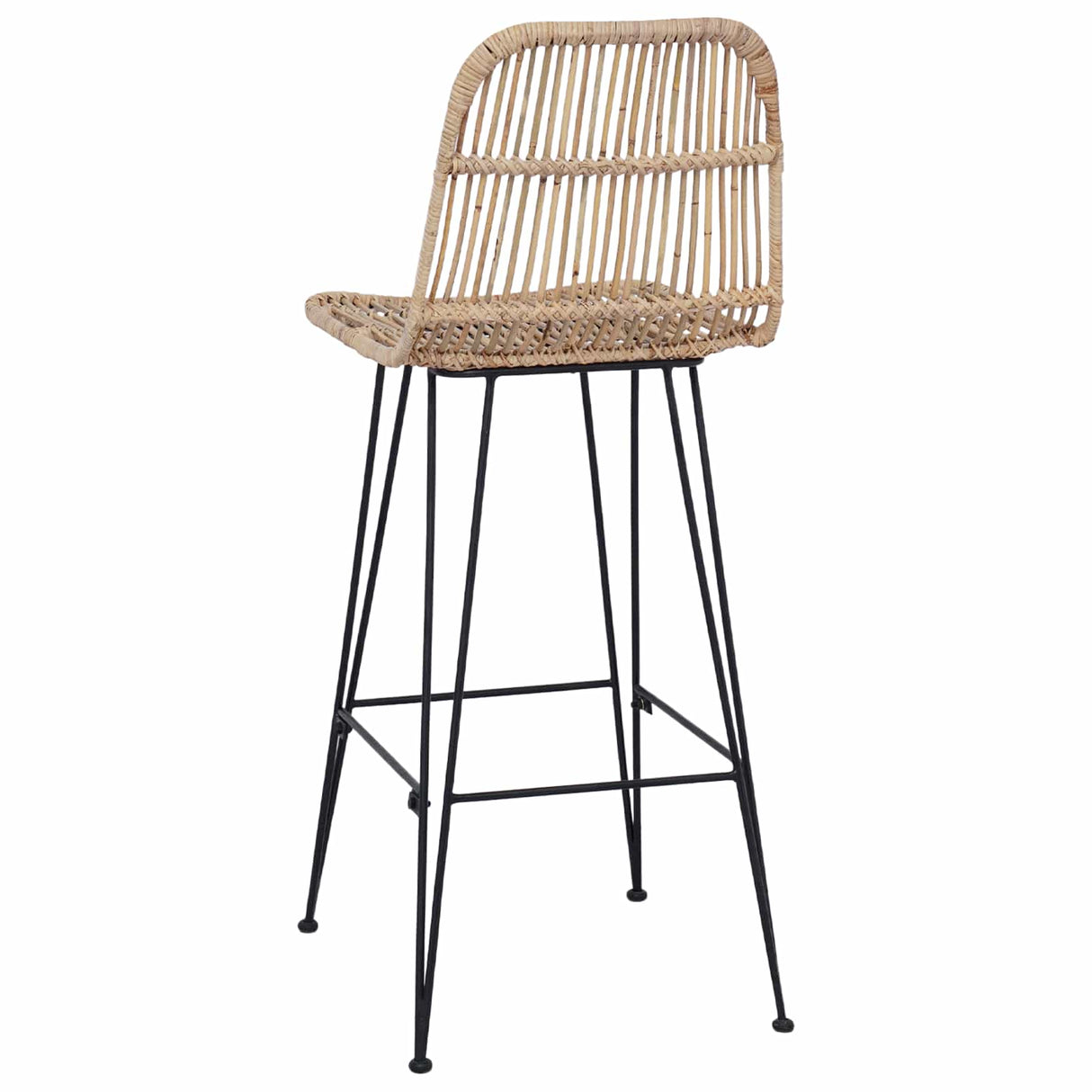vidaXL Barkruk 2 pcs Naturel 44 x 55 x 109 cm Riet en Staal