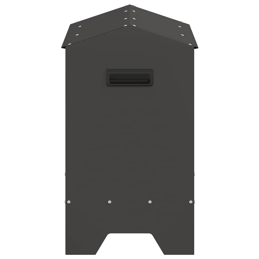 vidaXL Chicken Feeder Black 81 x 32 x 53.5 cm Cold Rolled Steel