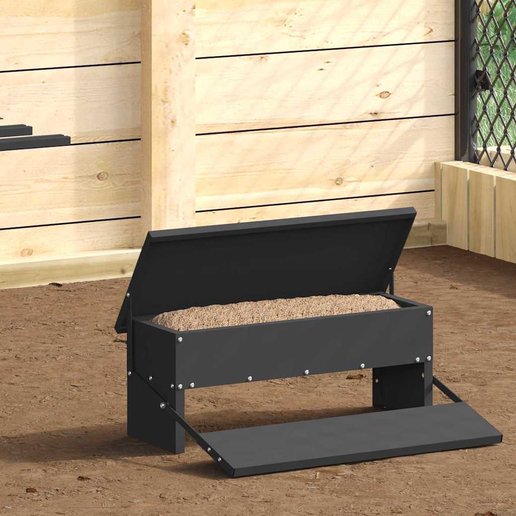 vidaXL Kip trekvoeder Zwart 48,5 x 39,5 x 19 cm Koudgewalst Staal