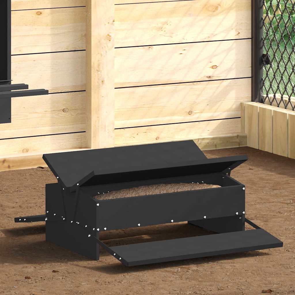 vidaXL Kip trekvoeder Zwart 48,5 x 39,5 x 19 cm Koudgewalst Staal