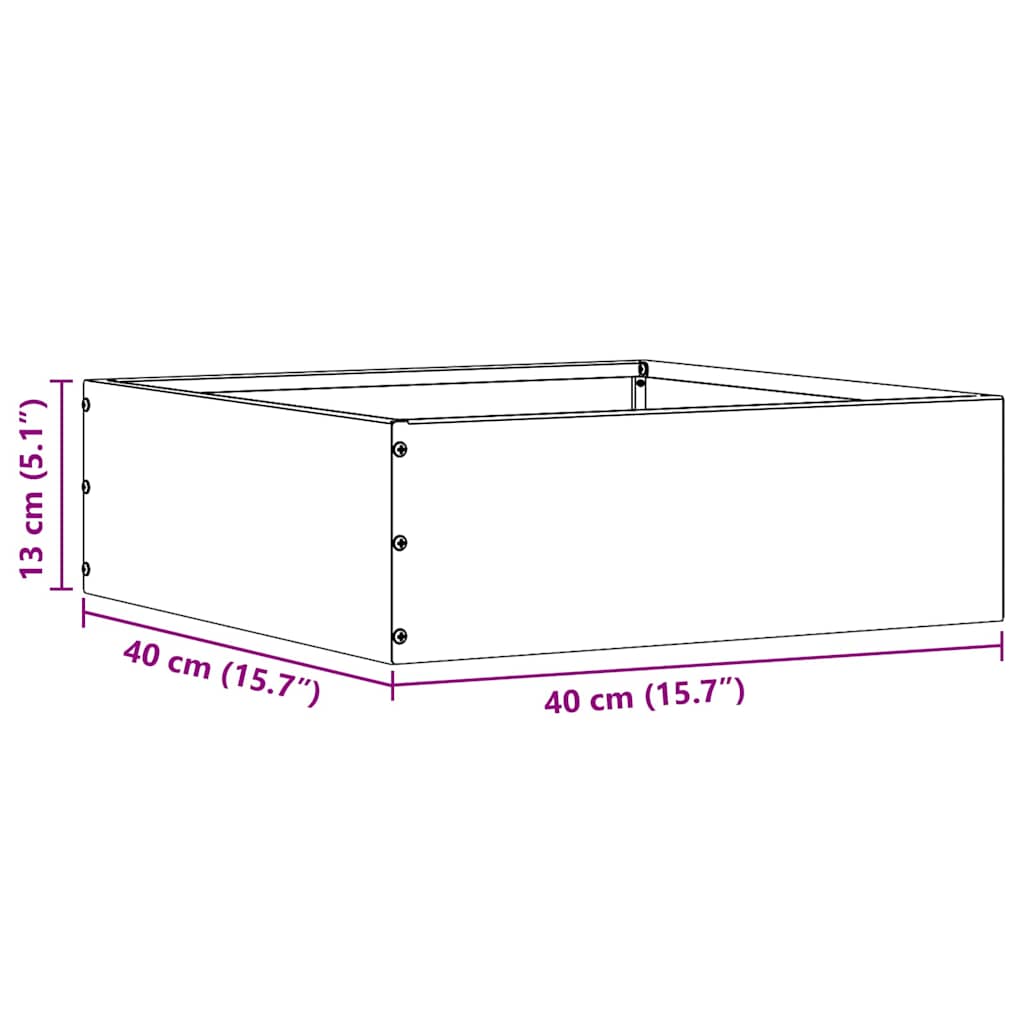 vidaXL Lawn Edging Black 40 x 40 x 13 cm Steel