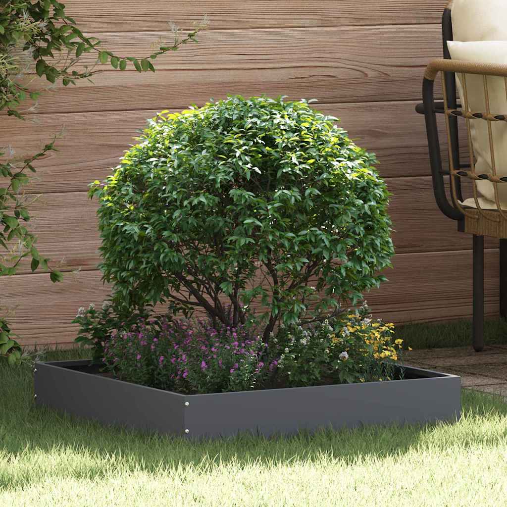 vidaXL Lawn Edging Black 40 x 40 x 13 cm Steel