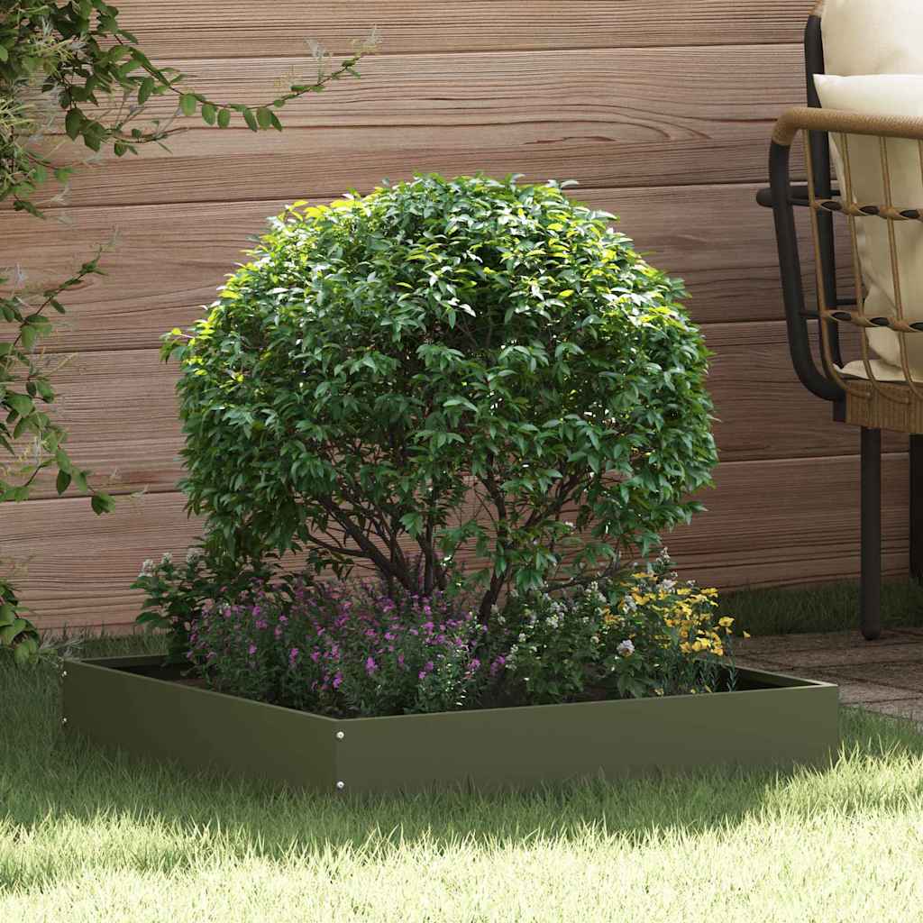 vidaXL Lawn Edging Black 40 x 40 x 13 cm Steel