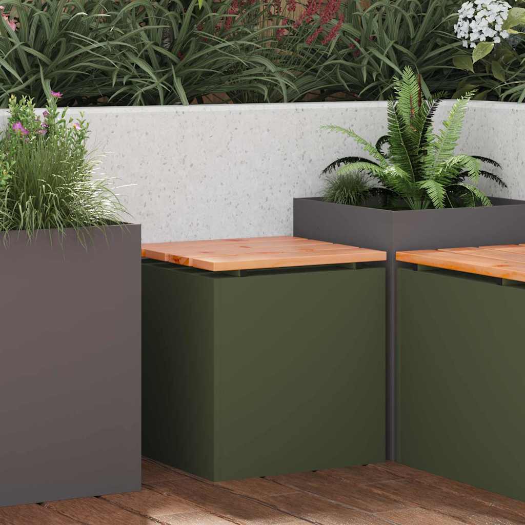 vidaXL Tuinbank Zwart Massief Douglas Hout en Staal
