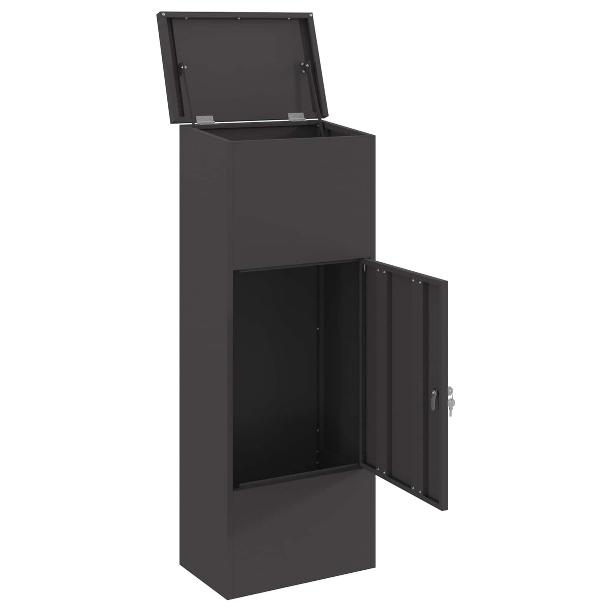 vidaXL Pakket Inwerpkoker met opslag Zwart 44,5 x 29 x 110,5 cm Staal