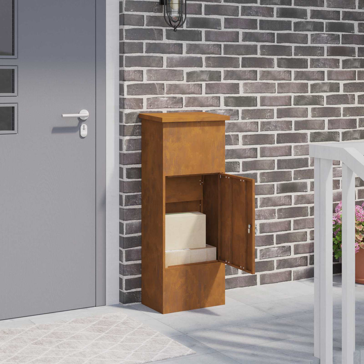 vidaXL Pakket Inwerpkoker met opslag Zwart 44,5 x 29 x 110,5 cm Staal