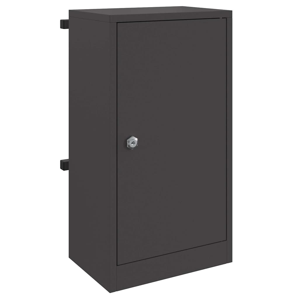 vidaXL Brievenbus met opslag met de deur Zwart 30 x 20 x 55 cm Staal