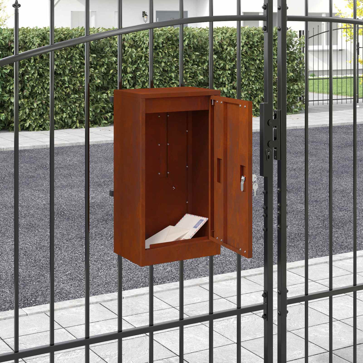 vidaXL Brievenbus met opslag met de deur Zwart 30 x 20 x 55 cm Staal