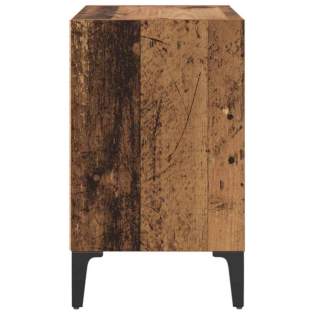 vidaXL Nachtkastje met metalen poten 40x30x50 cm wit