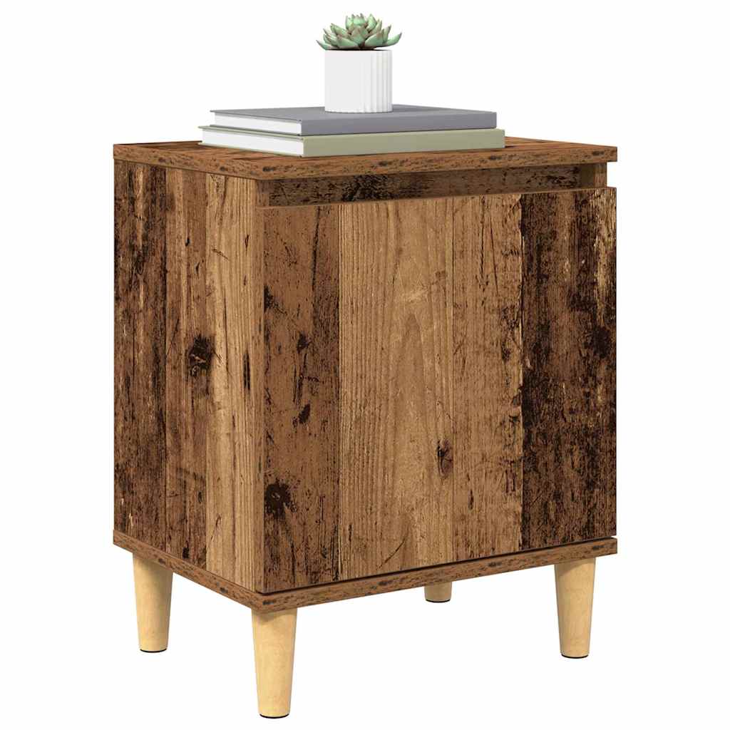 vidaXL Nightstand with Solid Wood Legs 40x30x50 cm White
