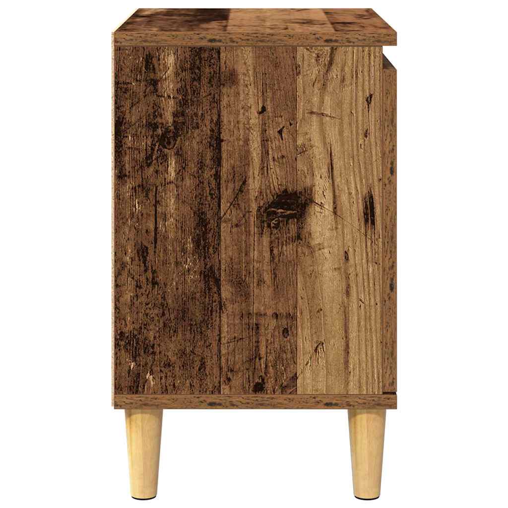 vidaXL Nightstand with Solid Wood Legs 40x30x50 cm White