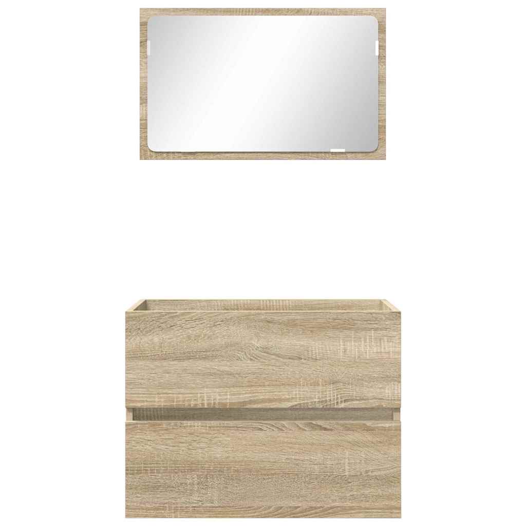 vidaXL Badkamermeubel Set met lade met opslag Sonoma Eik Bewerkt hout
