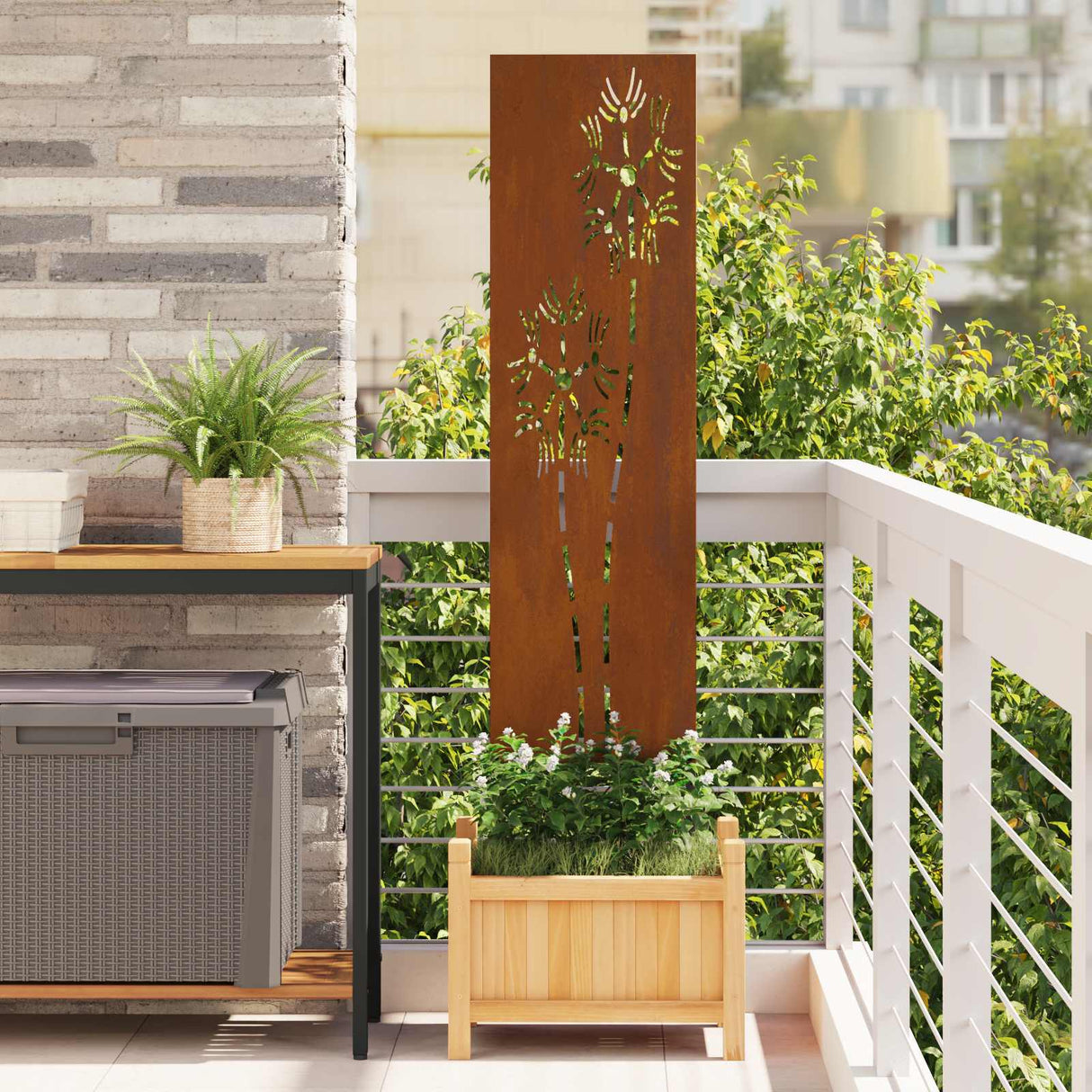 vidaXL Tuin Privacy Scherm Zwart 32 x 140 cm Koudgewalst staal