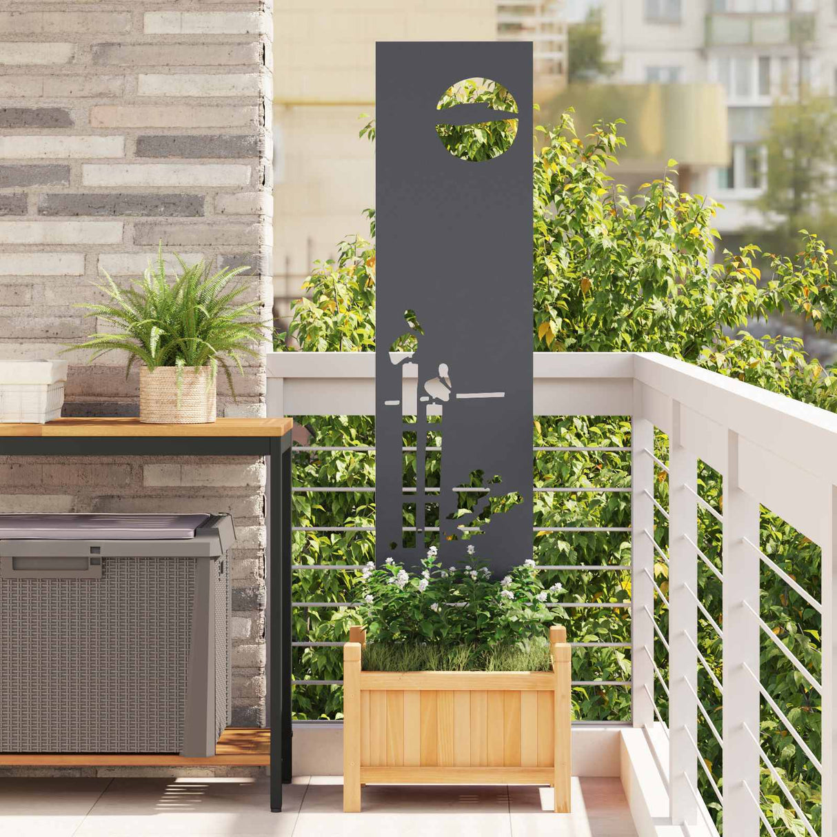 vidaXL Tuin Privacy Scherm Zwart 32 x 140 cm Koudgewalst staal