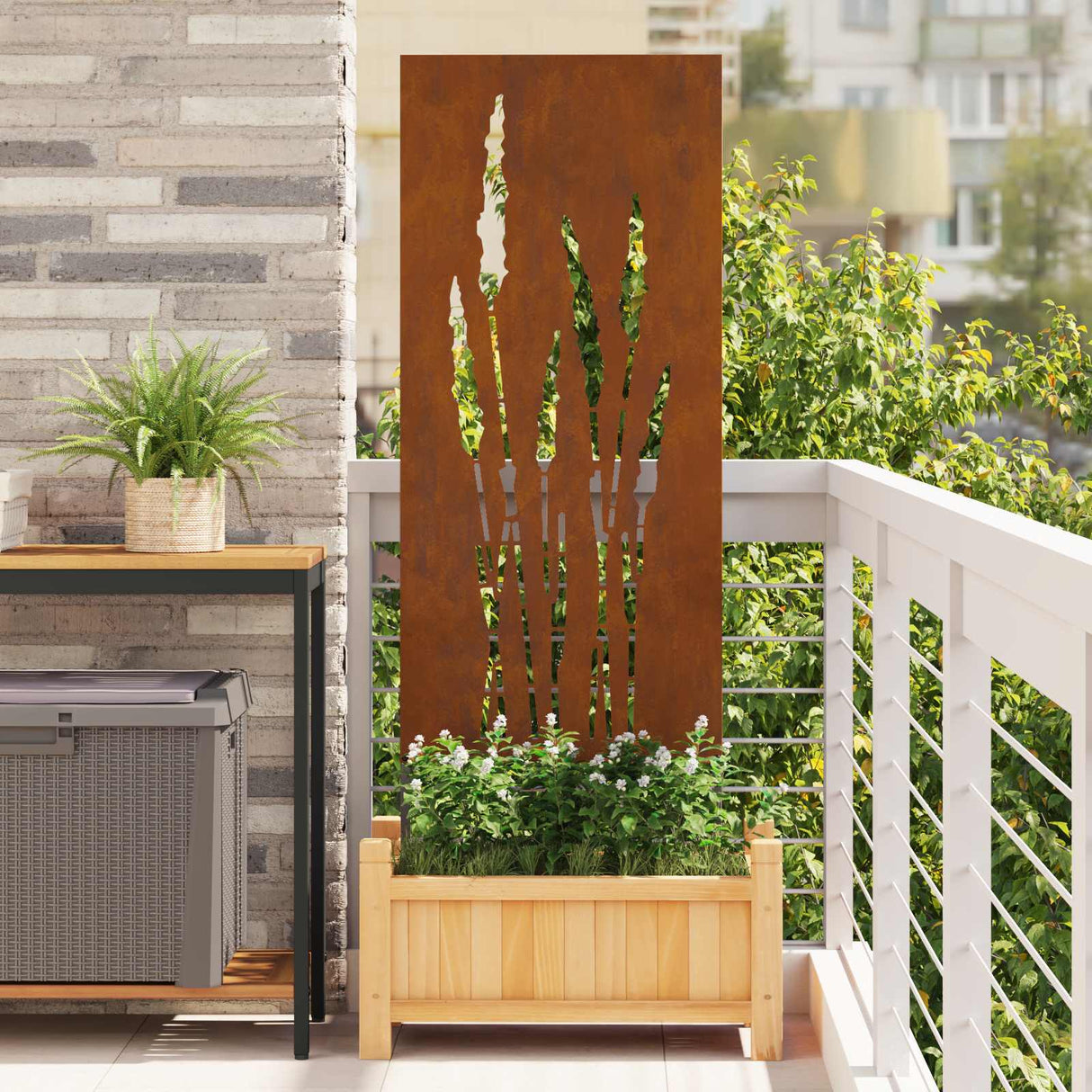vidaXL Tuin Privacy Scherm Zwart 32 x 140 cm Koudgewalst staal