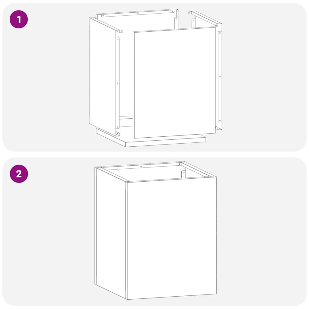 vidaXL Garden Planter Black 32 x 32 x 40 cm Cold Rolled Steel