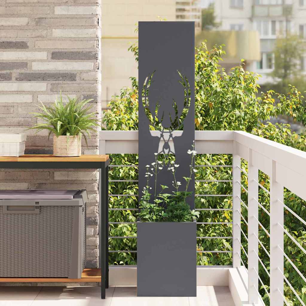 vidaXL Garden Privacy Screen Black 32 x 140 cm Cold-rolled steel