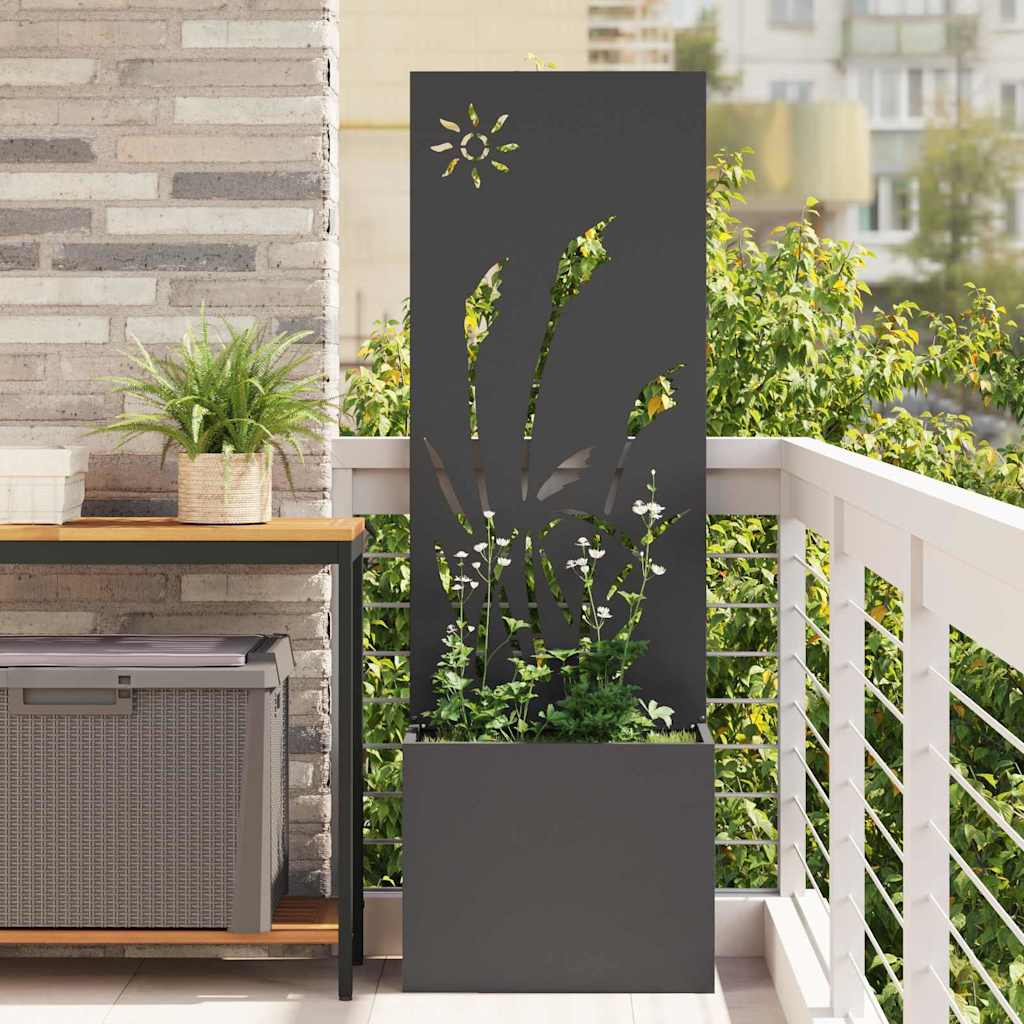vidaXL Garden Privacy Screen Black 32 x 140 cm Cold-rolled steel