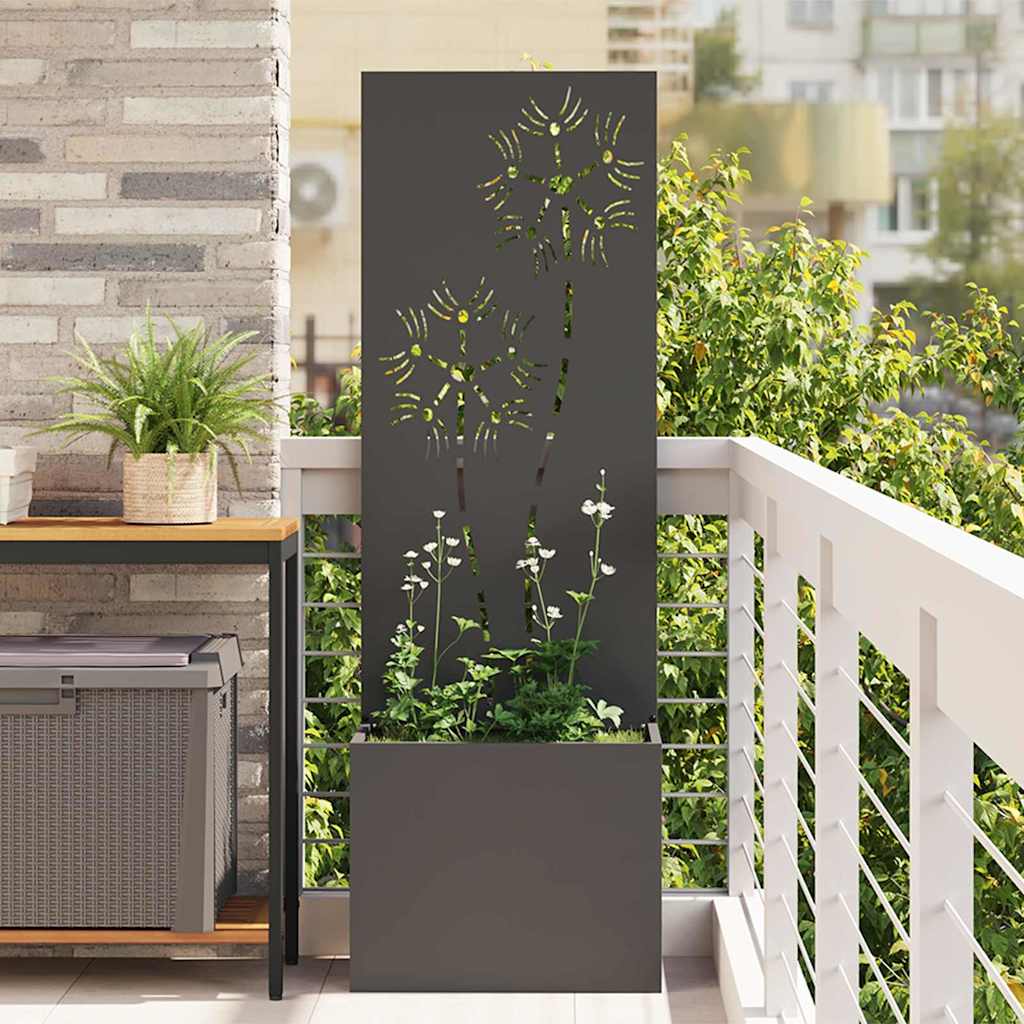 vidaXL Garden Privacy Screen Black 32 x 140 cm Cold-rolled steel
