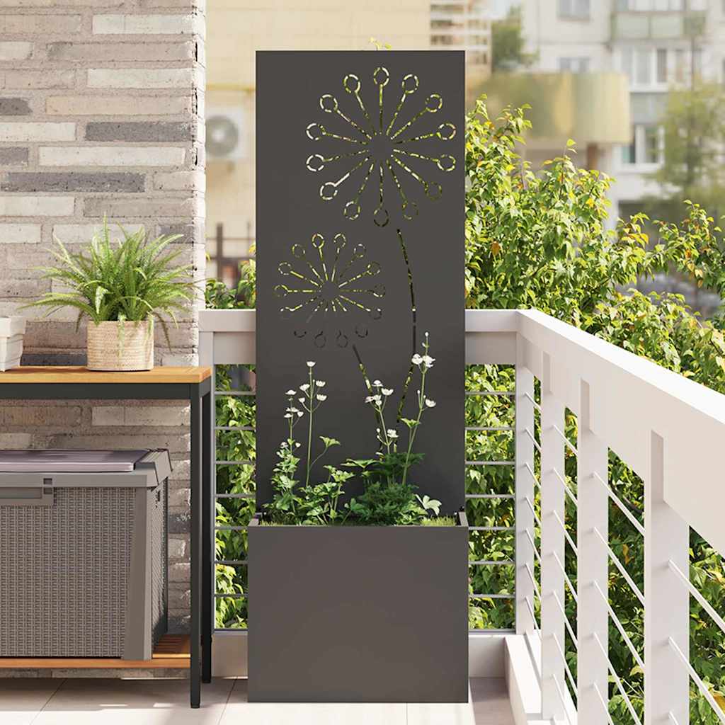 vidaXL Garden Privacy Screen Black 32 x 140 cm Cold-rolled steel