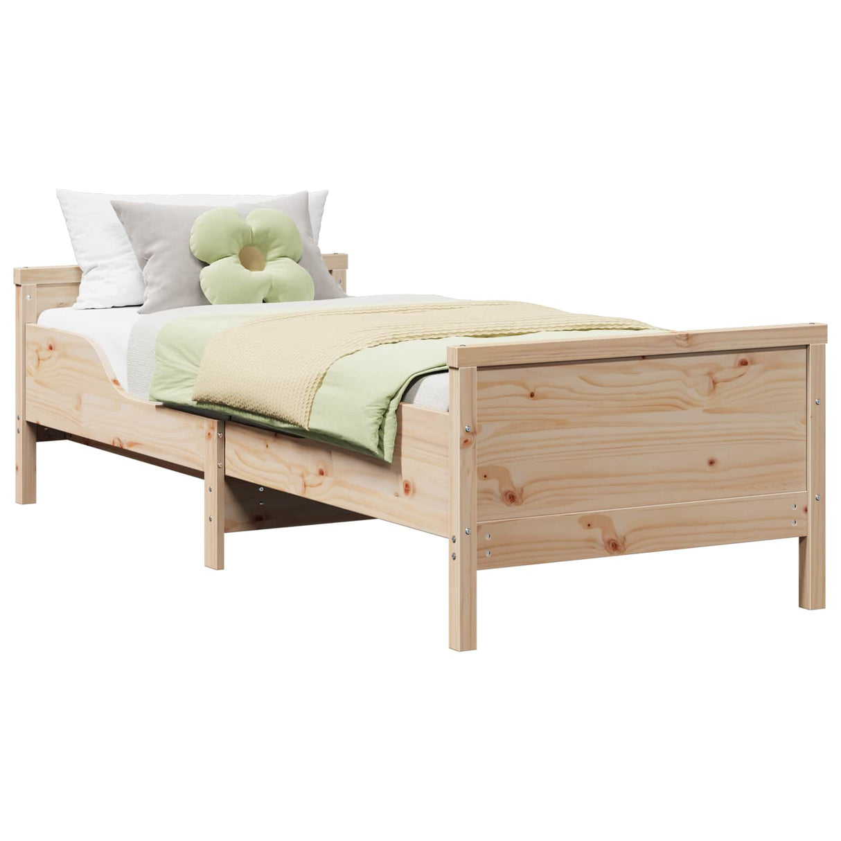 vidaXL Bedframe met hoofdeinde Bruin 80 x 200 cm Bewerkt hout