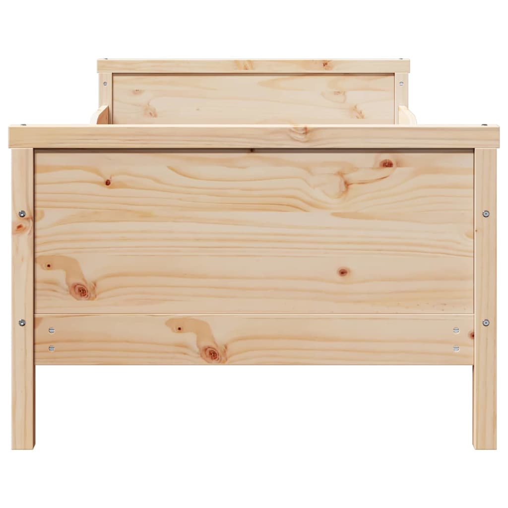 vidaXL Bedframe met hoofdeinde Bruin 80 x 200 cm Bewerkt hout