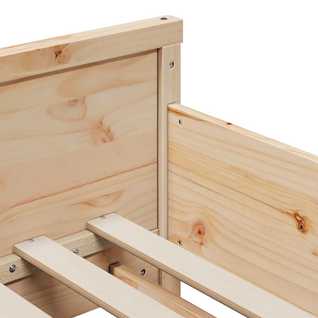 vidaXL Bedframe met hoofdeinde Bruin 80 x 200 cm Bewerkt hout