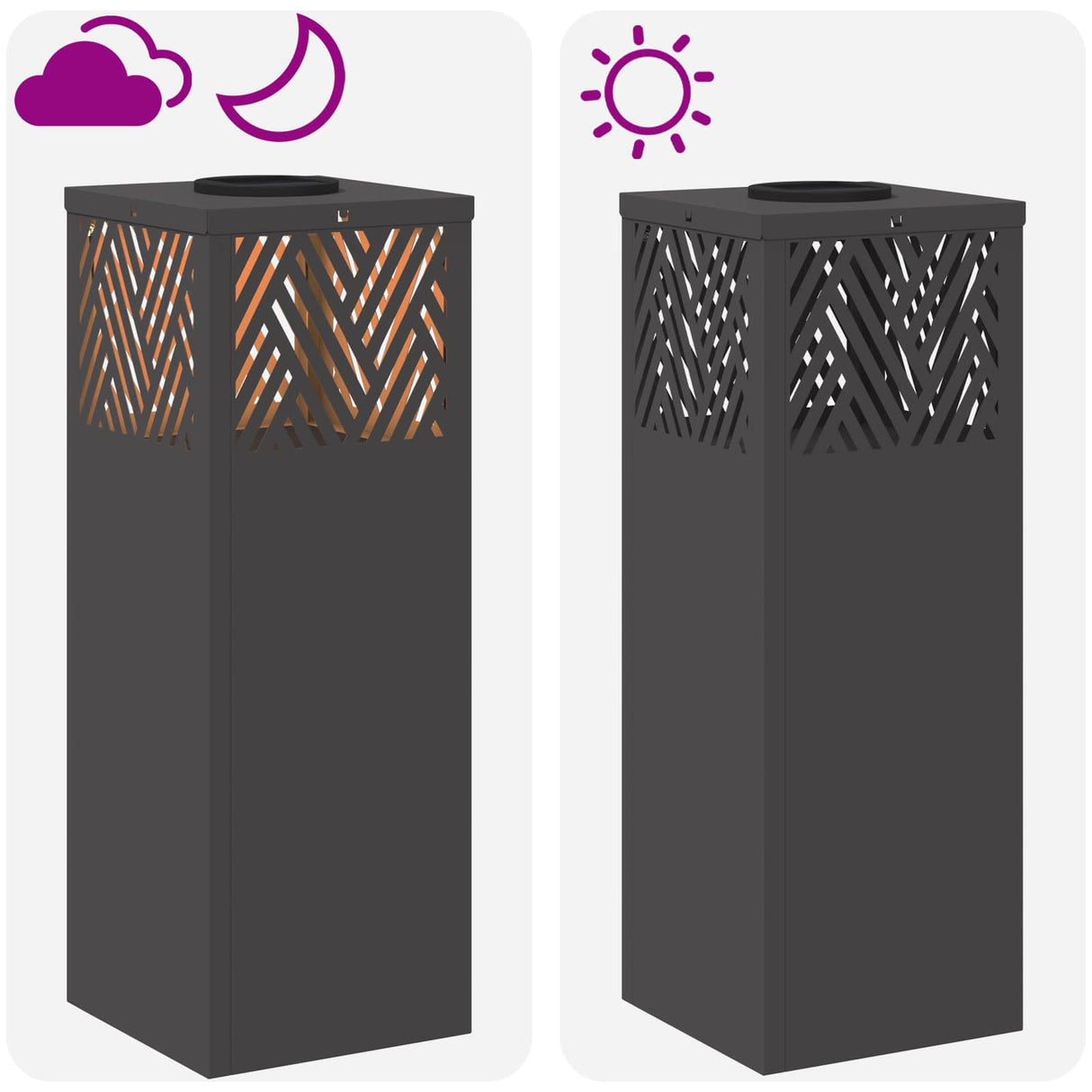 vidaXL Zonne LED Pad Licht 2 pcs Zwart Koud Gewalst Staal