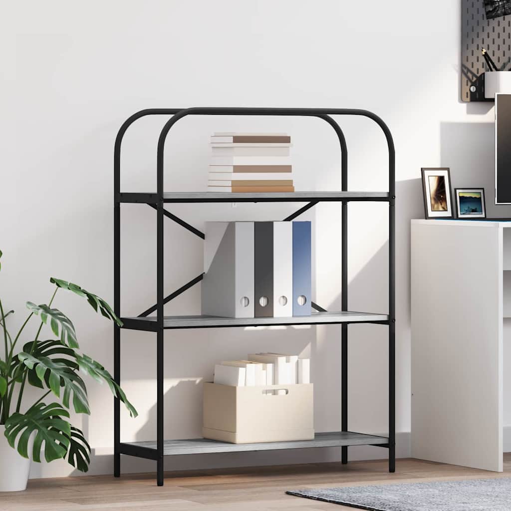 vidaXL Boekenplank Zwart Eiken 80 x 30 x 183 cm Bewerkt hout
