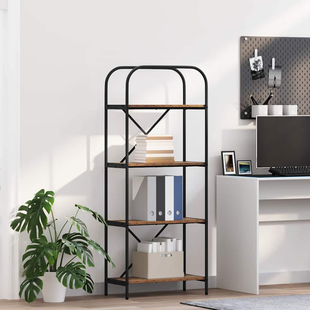 vidaXL Boekenplank Zwart Eiken 80 x 30 x 183 cm Bewerkt hout