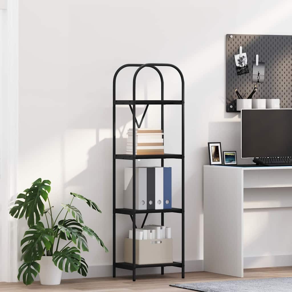 vidaXL Boekenplank Zwart Eiken 80 x 30 x 183 cm Bewerkt hout