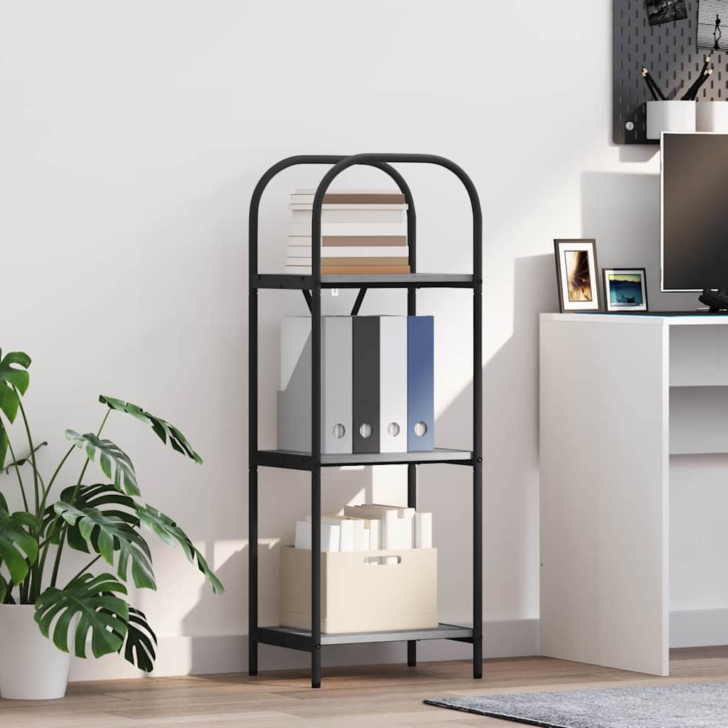 vidaXL Boekenplank Zwart Eiken 80 x 30 x 183 cm Bewerkt hout