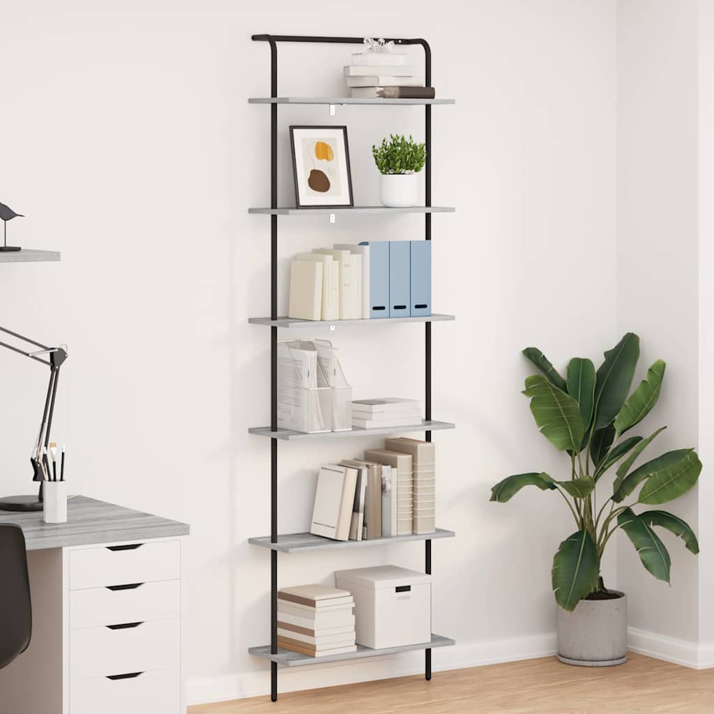 vidaXL Boekenplank Zwart Eiken 60 x 24 x 168 cm Bewerkt hout