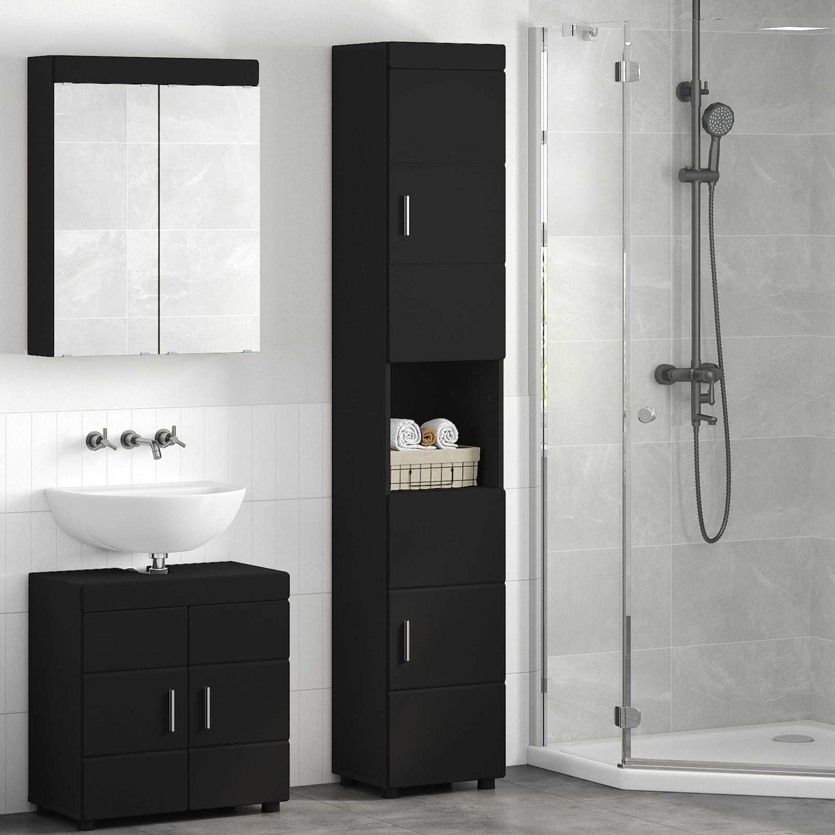 vidaXL Badkamermeubel Set TULUM 2 pcs Wit 60 x 34 x 63 cm Bewerkt hout
