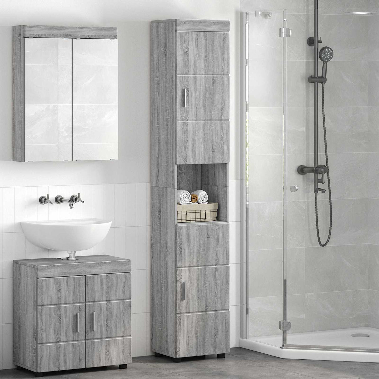 vidaXL Badkamermeubel Set TULUM 2 pcs Wit 60 x 34 x 63 cm Bewerkt hout