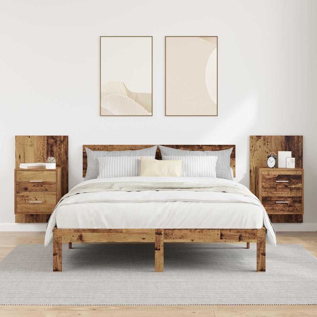 vidaXL Wall-Mounted Nightstand White