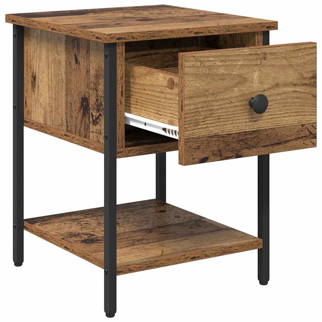 vidaXL Nachtkastje 34x35,5x45 cm bewerkt hout zwart